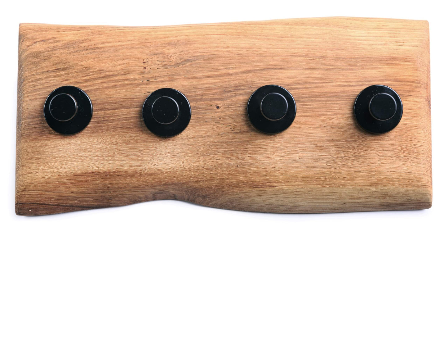 Garderobe aus massivem Eichenholz mit Baumkante in Handarbeit