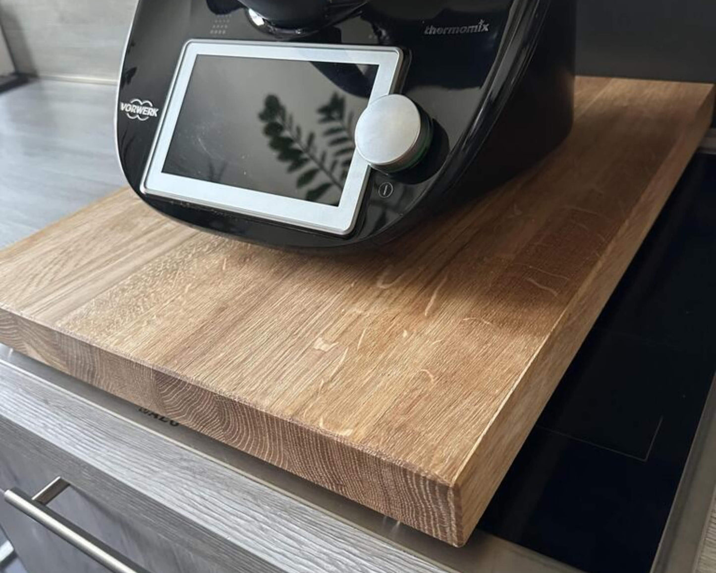 Rollbare Eichenholz Kochfeldabdeckung / Ceranfeldabdeckung - Rollbares Gleitbrett