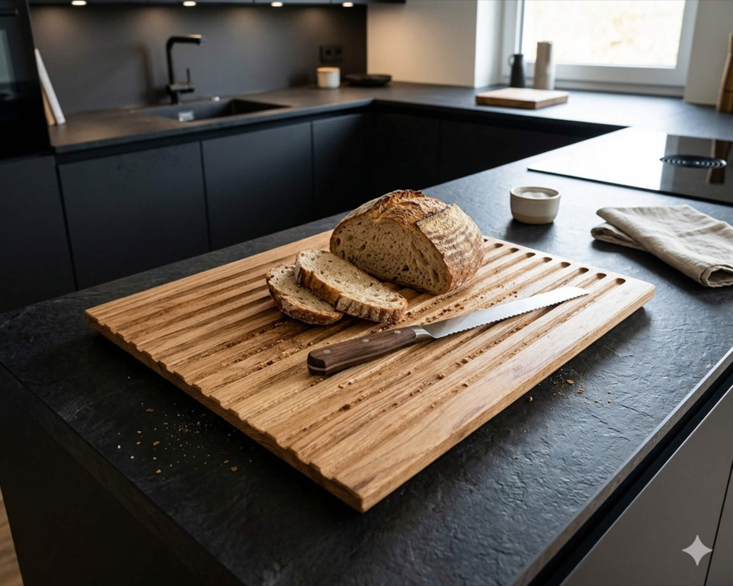 Brotschneidebrett aus Eichenholz Langholz