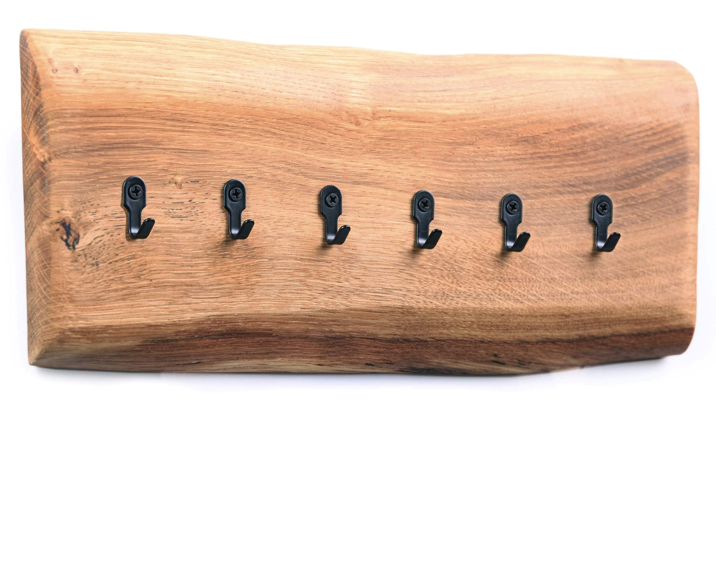 Schlüsselbrett mit Baumkante aus massivem Eichenholz in Handarbeit