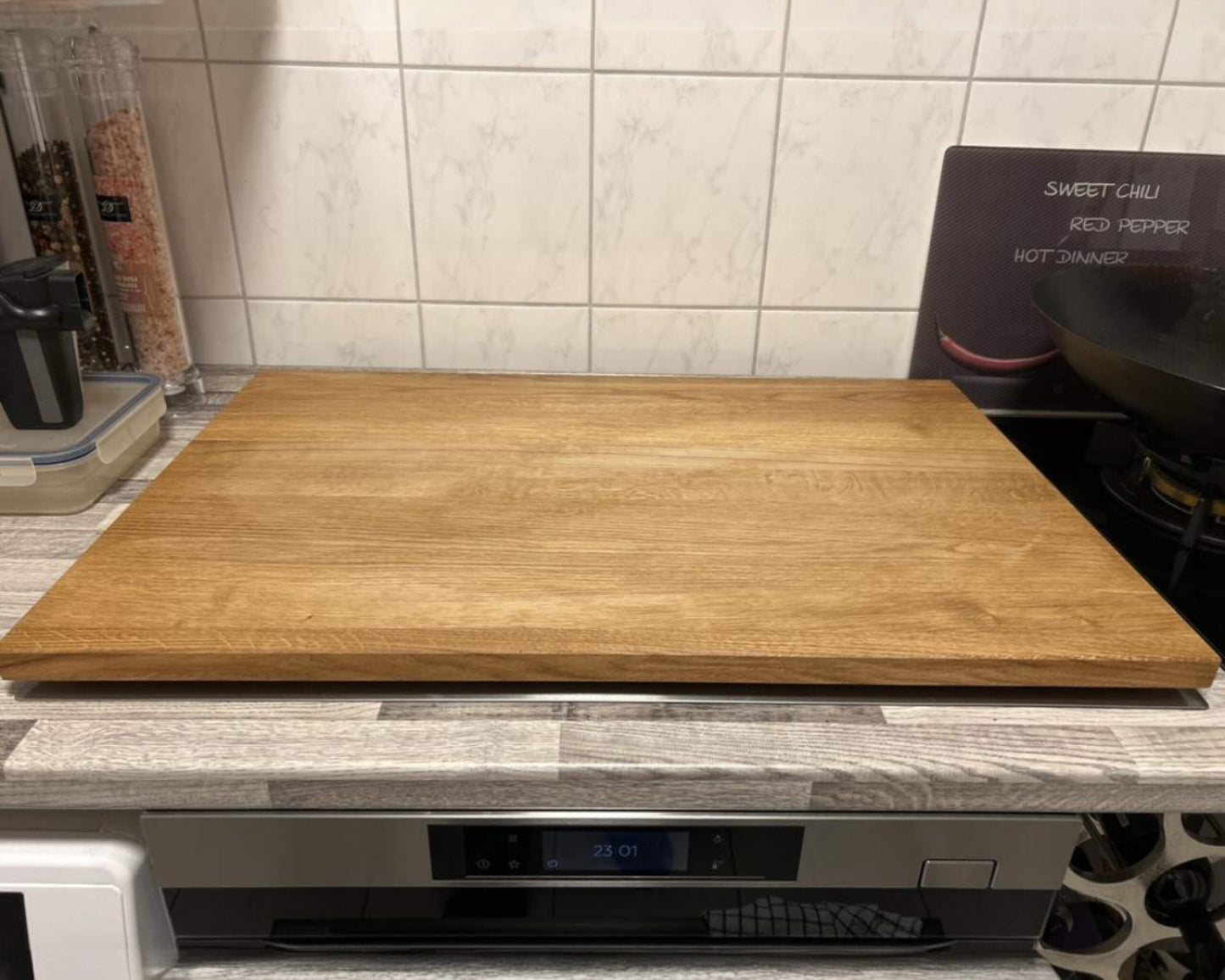 Eichenholz Kochfeldabdeckung / Ceranfeldabdeckung