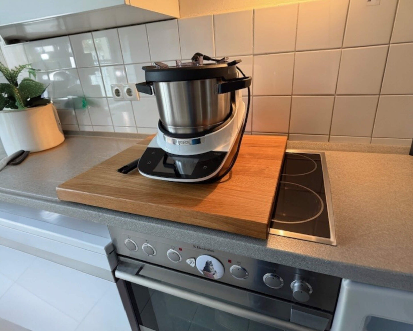 Rollbare Eichenholz Kochfeldabdeckung / Ceranfeldabdeckung - Rollbares Gleitbrett